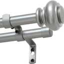 H.VERSAILTEX Double Curtain Rods for Windows 16.2 to 43.8 Inches 3/4 inch Diameter Adjustable Decorative Telescoping Double Curtain Rod with Brackets Heavy Duty Splicing Curtain Rods, Goldish Nickel
