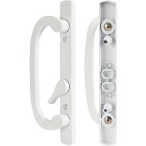 Sliding Patio Door Handle Set with Zinc Diecast I/E Pulls Only, Offset Thumbturn, Fits 1-5/8" to 1-3/4" Door Thick, 3-15/16" Hole Spacing, Non-Handed, White Sliding Patio Door Handle Set with Zinc Diecast I/E Pulls Only, Offset Thumbturn, Fits 1-5/8" to 1-3/4" Door Thick, 3-15/16" Hole Spacing, Non-Handed, White