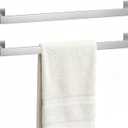 23.6 Inches Brushed Nickel Bathroom Towel Bar Set, 2-Piece Square Wall Mounted Towel Rack, Wall Mounted 304 Stainless Steel Towel Holder for Bathroom