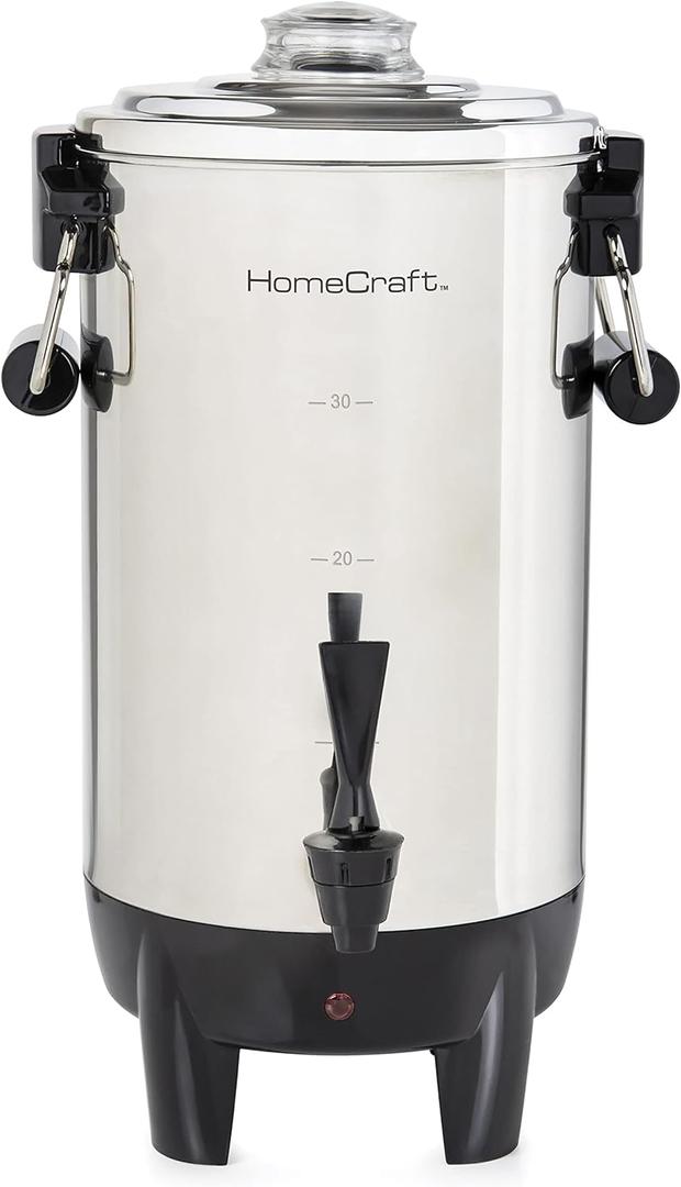 Homecraft Quick-Brewing 1000-Watt Automatic 30-Cup Coffee Urn - Stainless Steel