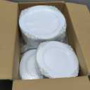Bestluck 200 PCS White and Gold Plastic Plates for 100 Guests, Gold Disposable Plates Include 100 PCS Dinner Plates, 100 PCS Dessert Plates for Party, Wedding and Graduation