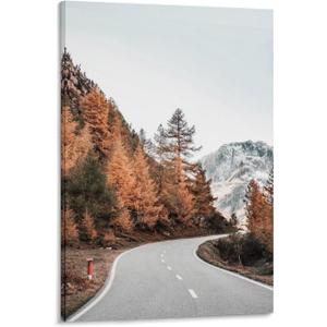 BRogeh Fall Art Mountain Landscape Print Autumn Trees Large Wall Art Posters Canvas Prints Painting Wall Decor Art Picture Artwork Home Decor for Living Room for Gifts 16x24inch(40x60cm) (Frame-style)