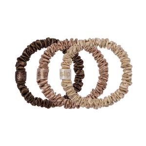 SLIP Amazon Exclusive Skinny Scrunchies: Anti-Crease, Anti-Breakage Slipsilk Design Protects Delicate Hair | Includes 3 Pure Silk Scrunchies, Basics