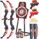 SpringFlower 2 Bow and Arrow Sets with LED Light-up,2 Foam Dart Guns for Kids 5 6 7 8 9 10+ Years Old, Archery Set with Standing Target for Boys & Girl, Ideal Gift