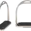 Stirrups for Saddle, Stainless Steel Lightweight Safety Wide Track Horse Stirrup AntiSlip Riding Equestrian Equipment Supplies with Rubber Pad