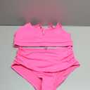 Women Plus Size High Waisted Bikini - Ribbed Two Piece Swimsuit Tummy Control Bathing Suit V-Wired 2025 Swimwear neon pink3 16W