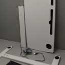 Overbed Table with Adjustable Height, Hospital Bed Table with Wheels, Rolling Bedside Table Pneumatic Mobile Standing Laptop Desk with USB Charging and Cup Holder (White)