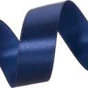 50 Yards 1 Inch Navy Blue Satin Ribbon, Single Face Polyester Solid Color Craft Fabric Ribbon for Handmade Roses, Gift Wrapping, Bouquets, Wedding, Christmas, and Party Decoration