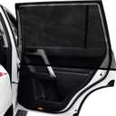 AUGOLA Car Window Shades, 2 Pack Breathable Mesh Side Sun Shades, Stretch Screens for Baby/Camping, Heat Block UV Protection, Back Window Covers for Car, Truck, SUV, Van (XL 63''x28'')