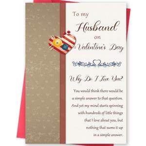 Missonemi Funny Valentine's Day Card for Husband, Romantic Valentines Day Gifts for Husband from Wife, Happy Valentine's Day Card for Men Him, Love Card