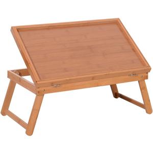 Table Top Adjustable Dining-Table Reading Table Bamboo Wood Color Plank Bed Tray Table, Breakfast Tray for Sofa, Bed, Eating, Working, Used As Laptop Desk Snack Tray (Bamboo Wood Classic)