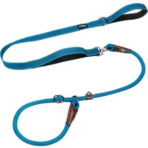 Fida 2-in-1 Slip Leads for Dogs with Double Handles, Tangle Free Leash for Large Dogs That Pull, Heavy Duty No Pull Training Leash Reflective Soft Padded for Large & Medium Breed(6ft,Blue)