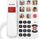 Uvital Big Button Phone for Seniors, Corded Landline Phones for Seniors with 8 One-Touch Dialing Big Buttons and 1 SOS Emergency Button, Hands-Free, Loud Ringer, Easy to Use