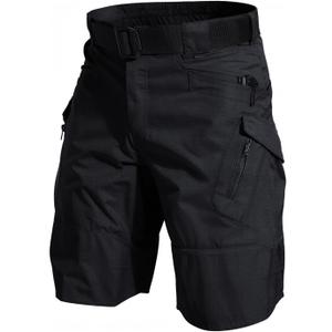 Mens Hiking Cargo Shorts Casual Tactical Waterproof Shorts for Work Golf Fishing with 6 Pockets (X-Large, Black)