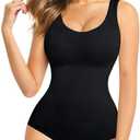 Nebility Womens' Waist Trainer Seamless Round Neck Tummy Control Shapewear Bodysuit XS/S