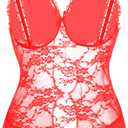 Women Sexy Lingerie Nightwear - One-Piece Bodysuit Nightie Plus Size, Black, Plus Size, M