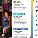 Merino.tech Merino Wool Base Layer Women - 100% Merino Wool Heavyweight, Midweight, Lite Long Sleeve Thermal Shirt, Large
