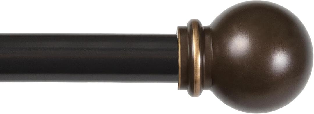 10 x Kenney Chelsea Ball End Window Curtain Rod, Adjustable 28-48 Inch Extendable Rod Set, Oil Rubbed Bronze