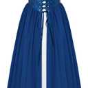 Scarlet Darkness Renaissance Costume Women Medieval Corset Dress Puff Sleeve Fairy Dress (14, Navy Blue)