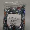 Mudder 120 Count Christmas Replacement Mini Light Bulbs with Green Base Christmas Tree Incandescent Wire String Lights Replacement Bulbs for Xmas Indoor Outdoor Decoration (Colorful, 2.5v X 0.1a)