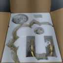 4-Light Brushed Gold Chandeliers for Dining Room, 15.6" Farmhouse Geometric Pendant Light Fixture for Entryway Foyer Kitchen Bathroom Over Sink