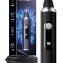 Nose Hair Trimmer for Men and Women, USB Rechargeable Electric Facial and Ear Hair Remover with LED Display, Dual-Edge Blades for Smooth, Painless Eyebrow Grooming (Black)