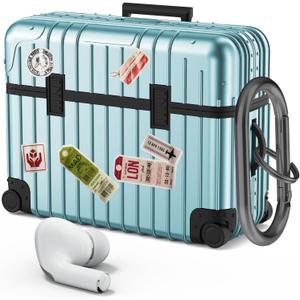 KOREDA Compatible with AirPods Pro 2nd/1st Generation Case Cover, Cute Funny Suitcase Design Case for Airpods Pro 2nd/1st Gen, Fashion Protective Hard Case for Women Men with Keychain (Mint Green)