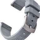 Fluorine Rubber FKM/FPM Watch Band - 20mm 22mm Quick Release Soft Diving Strap for Men Women (Gray)