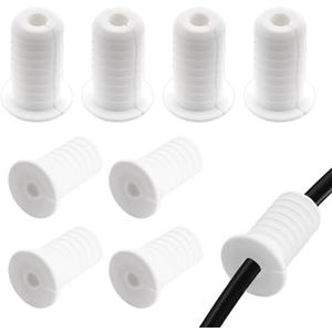 8 Pack 3/4 Inch Cable Grommet Routing Kit, Compatible with Starlink Ethernet Cable Rubber Grommet Kits for 3/4 (19mm) Inch Wall Hole Feed Through Bushing, Threaded Protective Sleeve, White