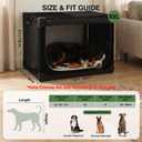 42 x 31 x 31 Inch Collapsible Soft Dog Crate for Dogs Up to 90 lbs, Portable Travel Pet Kennel with 4 Zip Doors, Foldable Indoor Outdoor Crate with Mat, Carry Bag, Black