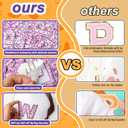 NICEVINYL Halloween Self-Adhesive Letter Patches: 60PCS Purple Fabric Stickers for Clothing - Ghosts Cats Pumpkin Witch Hats Embroidered Letters Patches Stick on Costumes Hats Bags Dress