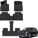 Auxko All Weather Floor Mats for Hyundai Palisade Hybrid 2026 7&8 Seats All Season TPE Accessories Guard Odorless Anti-Slip High Edge Floor Liners