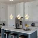 Crystal Pendant Light for Kitchen Island,Silver Chandelier Lights Fixture, Hanging Lighting Ceiling Light Fixture Modern Adjustable Pendant Lighting for Dining Room Bedroom