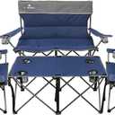 Camping Chair Set of 3, Outdoor Folding Camping Chairs for Heavy People with Cup Holder & Carry Bag,Collapsible Chair Include One Sofa Chair and Two Single Chair,Support up to 500lbs, Onesize