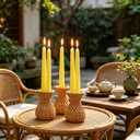 20-Pack Yellow Taper Candles Unscented, 10 Inch Tall Dinner Table Candlesticks for Wedding Centerpieces, Bulk Tapered Candles Long Burning Smokeless Dripless, Bright Decorative Candles for Home Decor