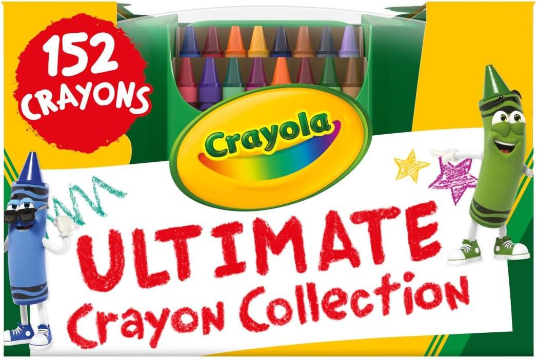Crayola Ultimate Crayon Box Collection (152ct), Bulk Kids Crayon Caddy, Classic & Glitter Colors, Coloring Book Supplies, Gift for Kids, Ages 3, 4, 5