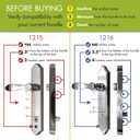 Ideal Security 1216 Surface Mount Storm Door Handle with Lock and Key for 1 1 inches Thick Doors (Black, 4-Posts)