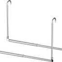 Hanging Closet Rod, 2 Pack Adjustable Height & Width Closet Rods for Hanging Clothes-Closet Extender Hanging Rod Space-Maximizing Design Suitable for Hanging and Drying Clothes, Silver