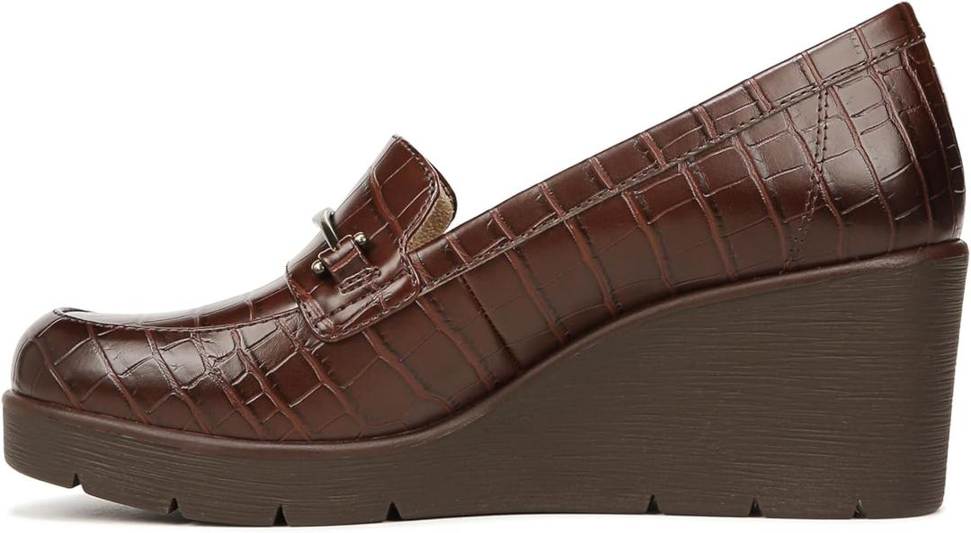 Naturalizer Women's Soul, Achieve Loafer (7.5, Dark Brown Croco)