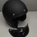 3/4 Open Face Retro Motorcycle Helmet Vespa Helmet Vintage Helmet for Vespa Motorbike Casco, Moped, Cruiser, Bobber, and Chopper - DOT Approved (Medium, Matte Black)