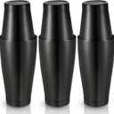 Sabary 6 Pcs Cocktail Shakers Professional Bar Shaker Boston Set Stainless Steel Martini Drink Mixer Basic Tool Weighted Shake Metal Can Cocktail Shaker Set, 18 Oz, 28 oz (Sanding Black)