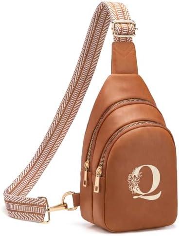 Viverte Crossbody Bags for Women Initial Sling Bag Cross Body Fanny Packs Personalized Gifts for Mom Women Wife
