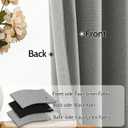 SimpleHome 100% Blackout Linen Grey Curtains 90 Inch Length,Farmhouse Back Tab Living Room Textured Rod Pocket Bedroom Curtains,2 Panels,52" W x 90" L
