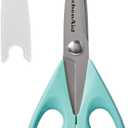 KitchenAid All Purpose Kitchen Shears with Protective Sheath Durable Stainless Steel Scissors, Dishwasher Safe, Soft Grip Comfort Handle, 8.72 Inch, Aqua Sky (1 Pack)