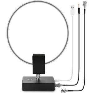 GA800 Loop Antenna, GOOZEEZOO Active Shortwave Radio Antenna with BNC Cable 10KHz-159MHz Portable Receiving HF Antenna for Ham Radio(Free of Tuning)