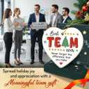 3 x Best Team Ever Gifts 2025, Inspirational Gift for Coworkers, Employees, Staff, Work Bestie, Heart Shaped Ceramic Ornaments Appreciation Gift for Coworkers, Team Gifts for Employees