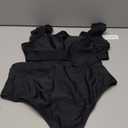 Kate Kasin Womens High Waisted Bikini Sets Ruffle Tummy Control Swimsuits Full Coverage Cheeky Two Piece Bathing Suit Size M