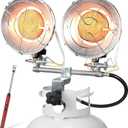 Propane Heater, 30,000 BTU 3 Settings 2-Burner Tank Top Heater with USB Lighter, Propane Heaters Outdoor With Shut-off Valve and Tip-over Switch for Patio, RV, Camping, Open Work