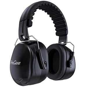 ProCase Ear Protection Earmuffs, NRR 32 dB Noise Cancelling Headphones Adults Autism, Adjustable Sound Blocking Headphones Hearing Protection Ear Muffs for Shooting Mowing Construction -Black