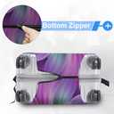 FOREVER QUEEN Pinkish Purple Flower Luggage Cover Suitcase Protector Suitcase Cover Anti-Scratch, Stretchable Bag Cover Washable Durable Polyester, M(fits 24-26Inch suitcase)